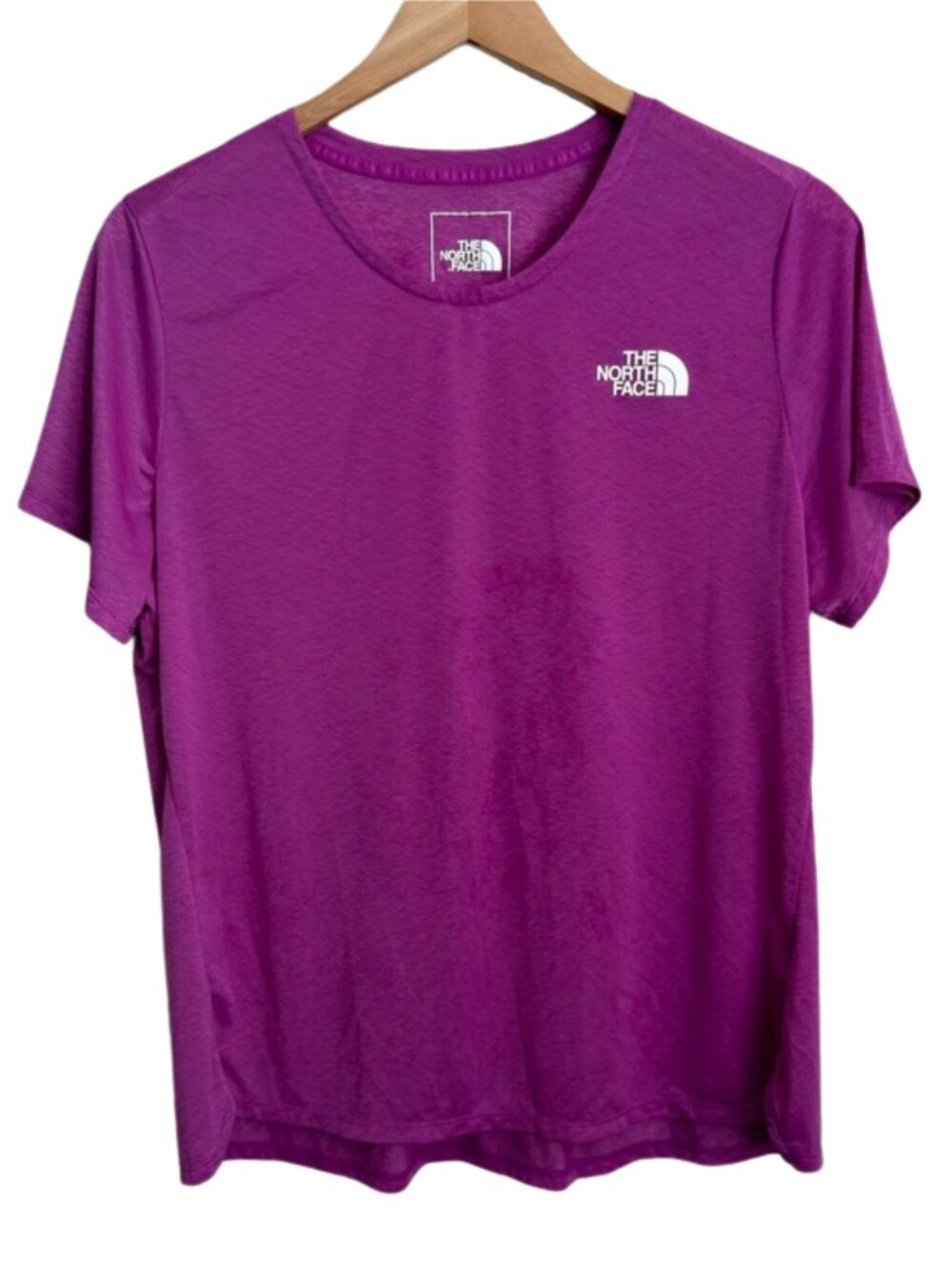 The North Face Reaxion Amp Training Tee Womens XL Purple Heather S/S Gym Shirt